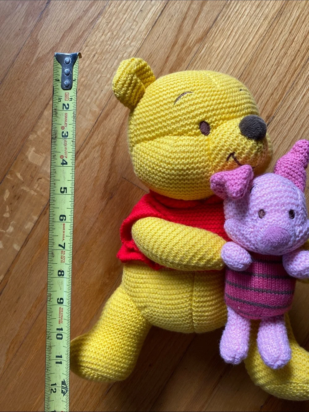 NWOT 10” Sitting Disney/Gund Winnie the Pooh Knit Plush with Pink Piglet